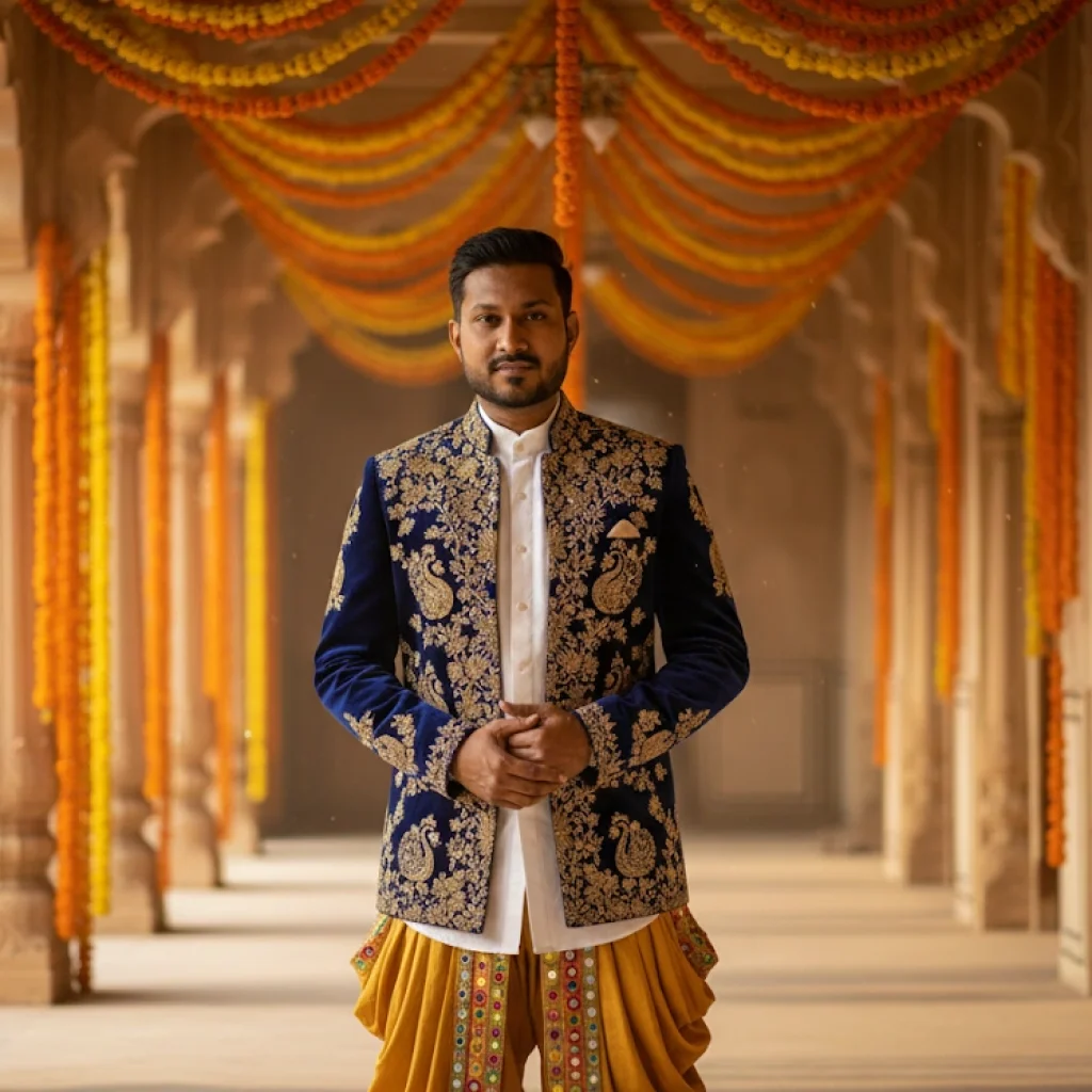 Grand attire of a man